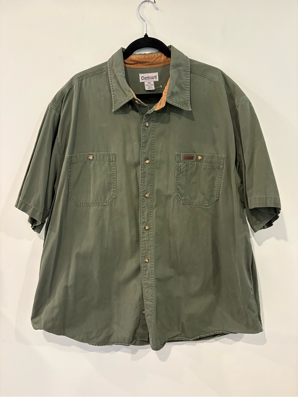 Carhartt Men's Short Sleeve Button-Front Work Shirt - Olive